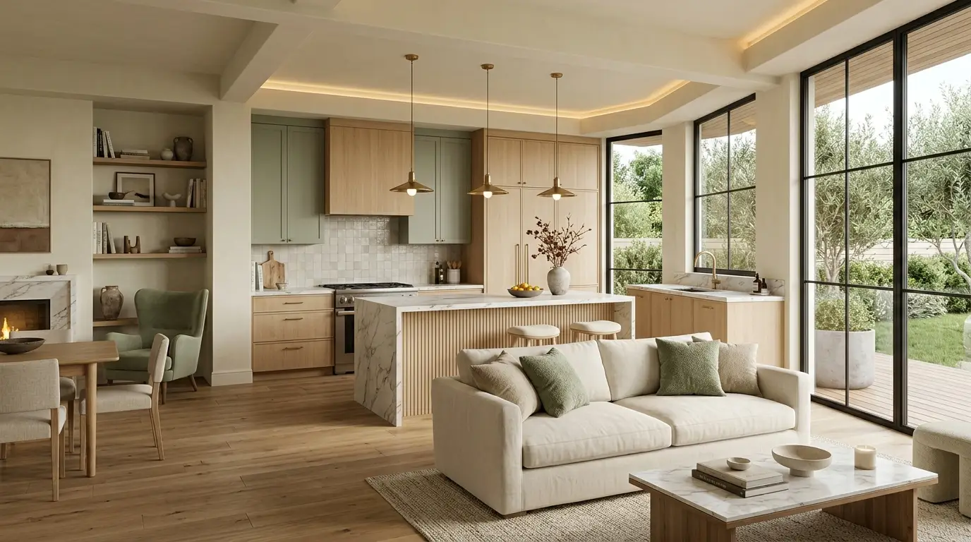 3D render of a renovated room